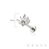 LOTUS MARQUISE TOP THREADLESS (PUSH IN) 316L SURGICAL STEEL LABRET SET